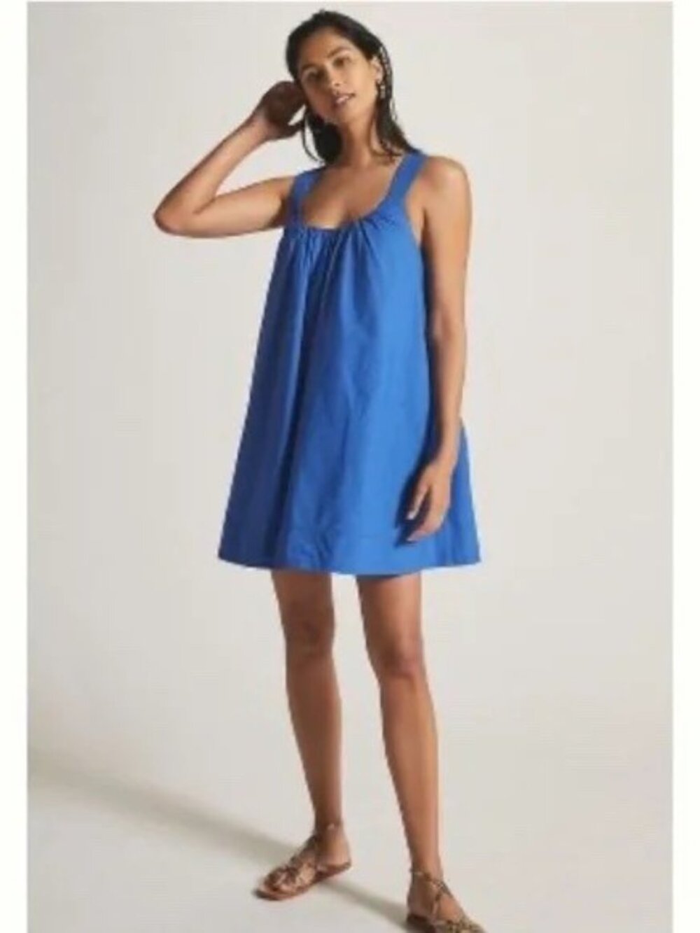 NWT Maeve by Anthropologie Cobalt Blue Pullover Crossback Mini Dress Small - Picture 2 of 9